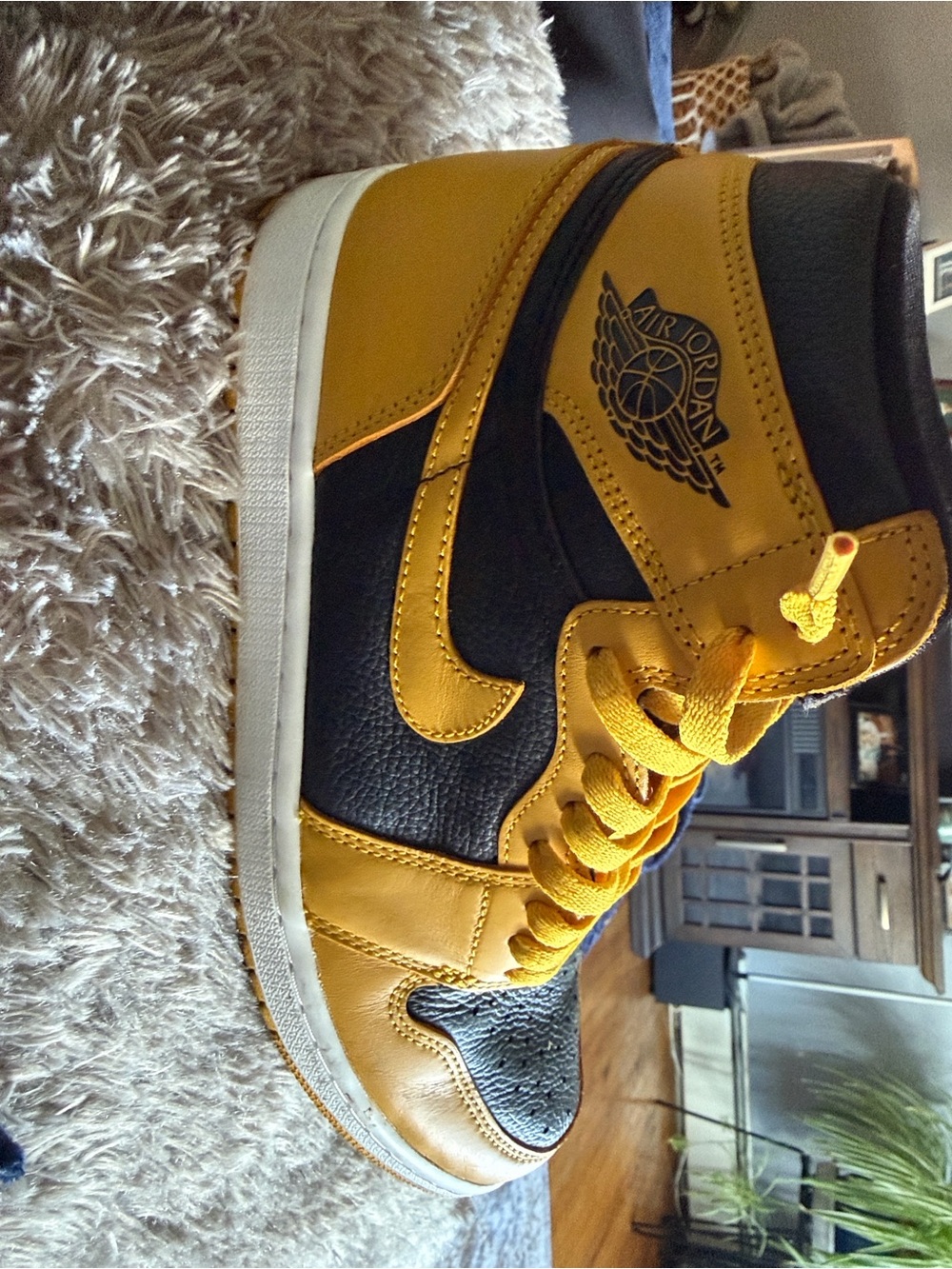 Jordan A1 High-Top Sneakers in Yellow and Black